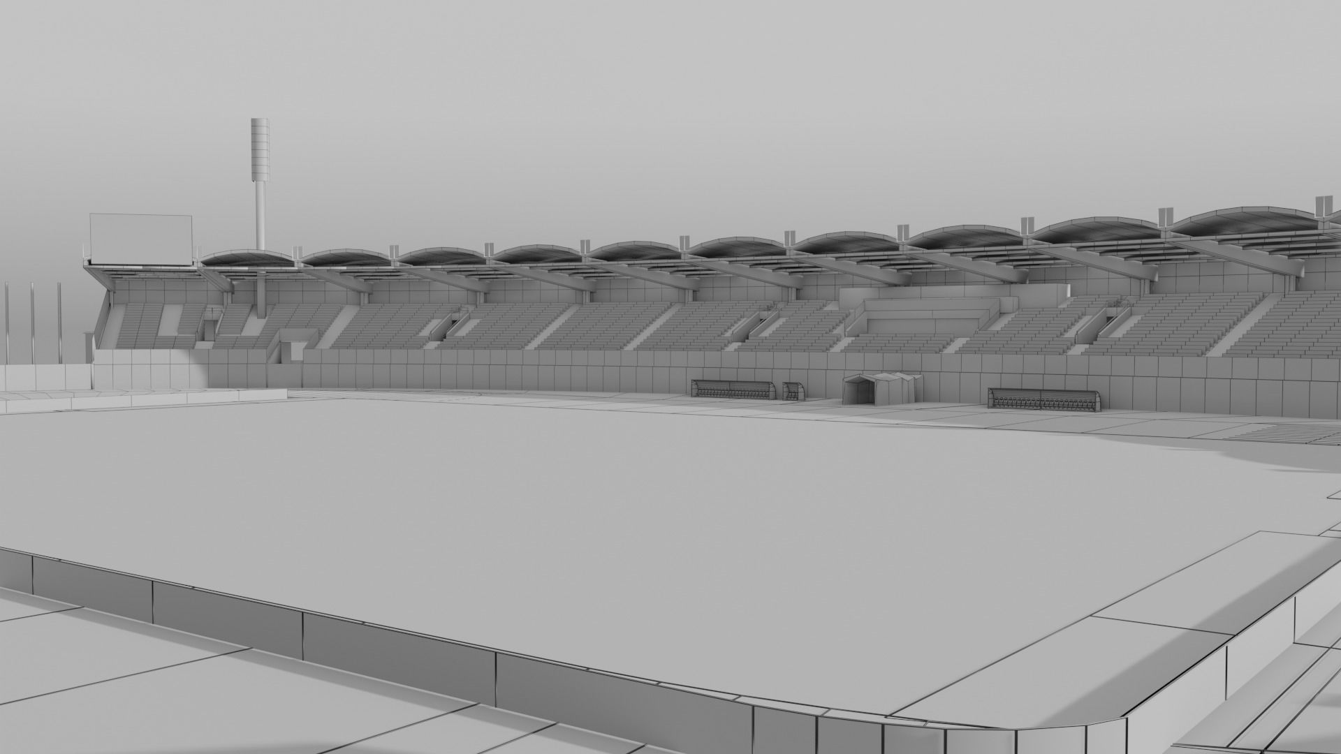 Linzer Stadion Linz Austria Low-poly 3D model_5