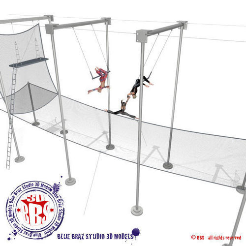 trapeze aerial trampoline 3D model