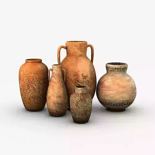 Egyptian Pottery Collection Low-poly 3D model Egyptian Pottery Collection Low-poly 3D model