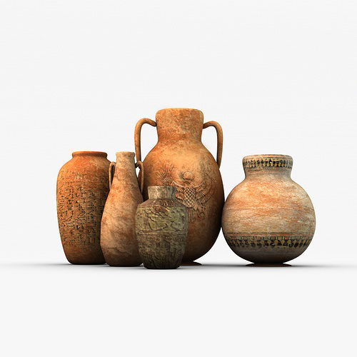 Egyptian Pottery Collection Low-poly 3D model_2