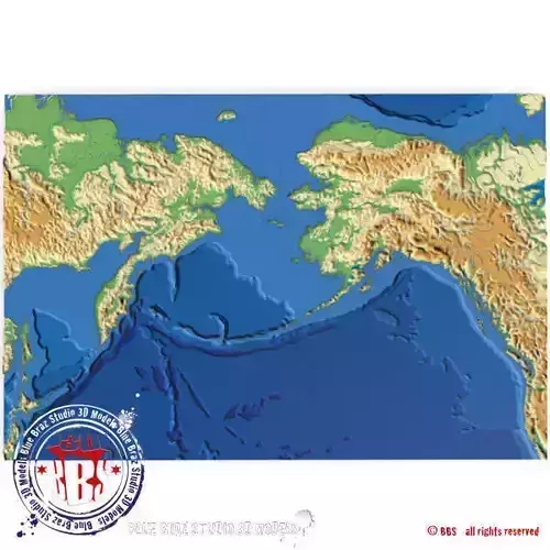 Bering Strait elevation map