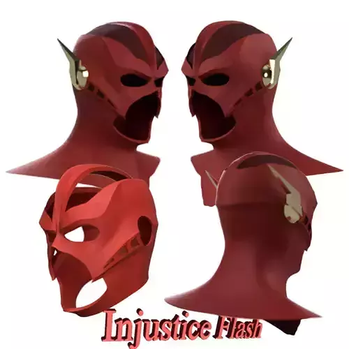The Flash mask with gold horns 3D print model