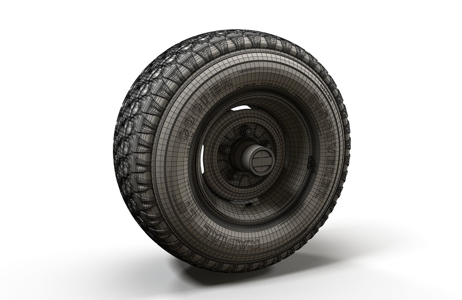 Offroad truck wheel 3D model_6