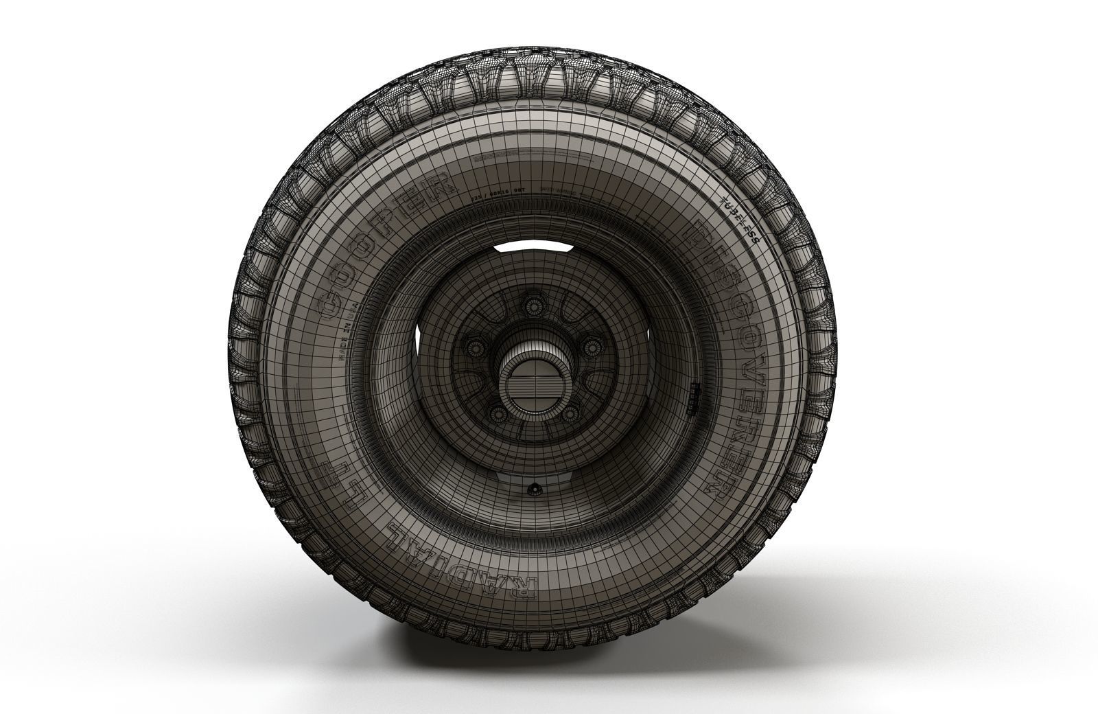 Offroad truck wheel 3D model_7