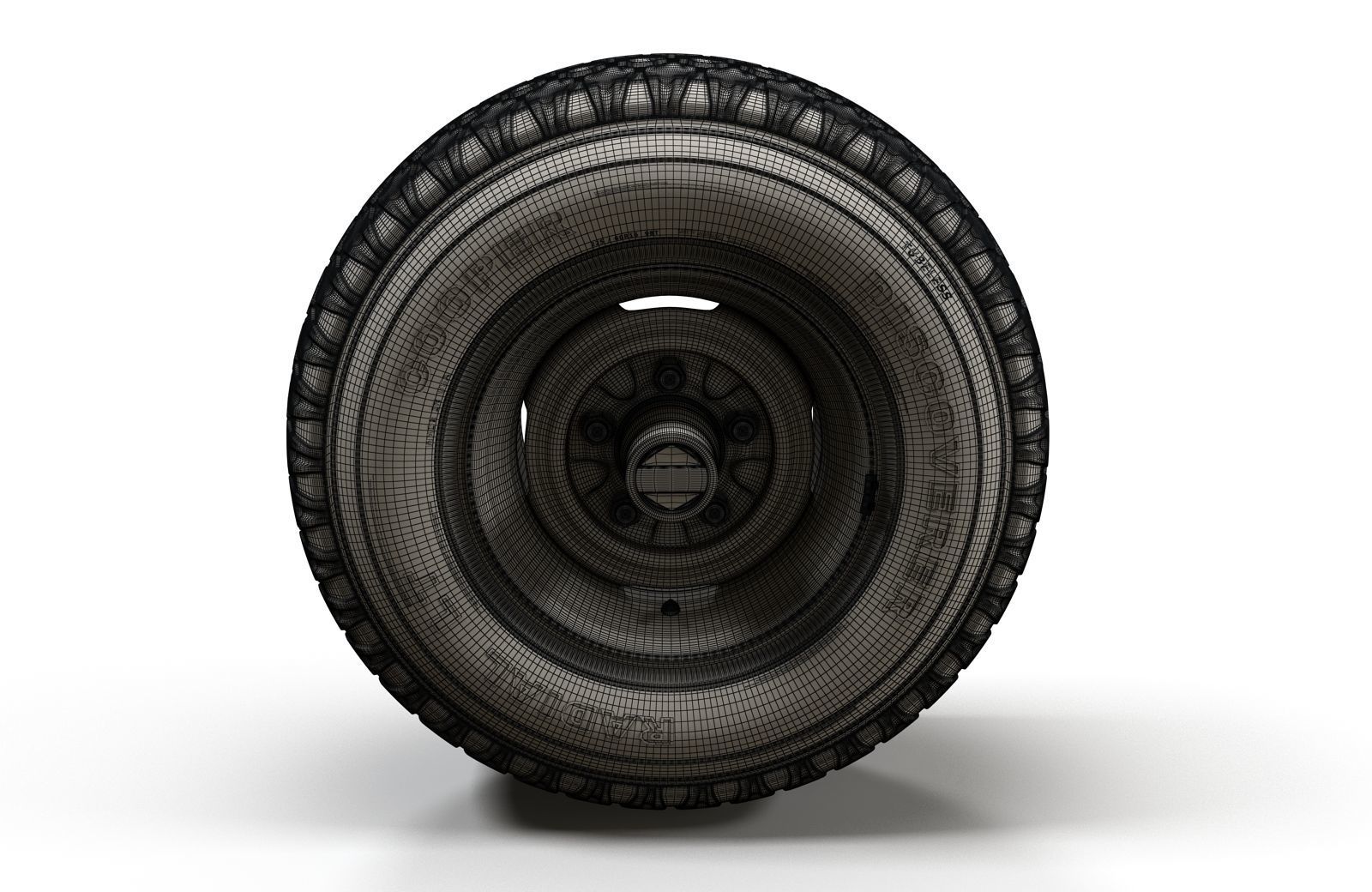 Offroad truck wheel 3D model_4