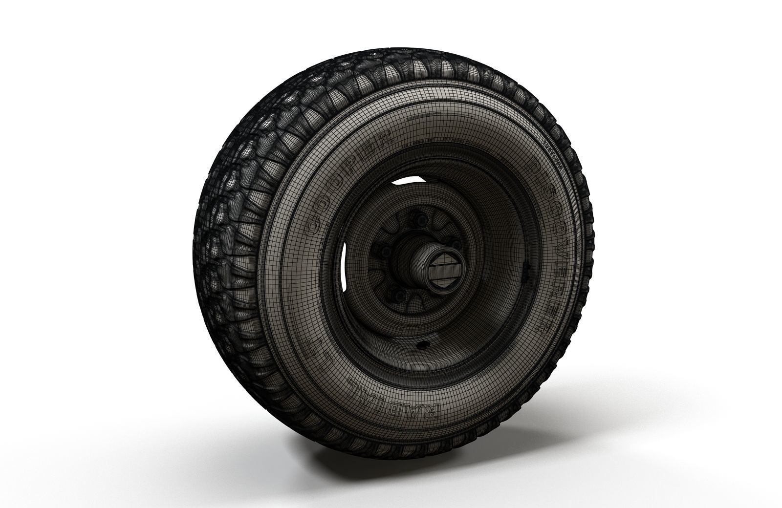 Offroad truck wheel 3D model_3
