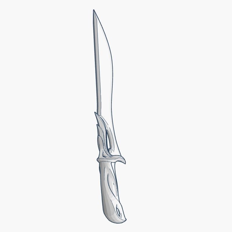 The Valorant Sovereign Knife - Two colors print enabled 3D print model_6