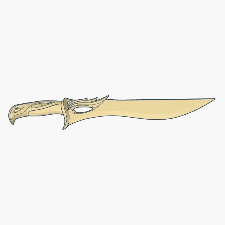The Valorant Sovereign Knife - Two colors print enabled 3D print model_5