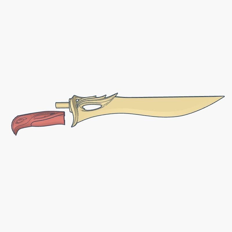 The Valorant Sovereign Knife - Two colors print enabled 3D print model_4