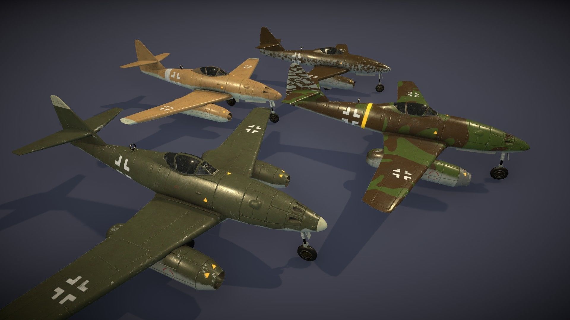 Messerschmitt Me 262 Low-poly 3D model_2