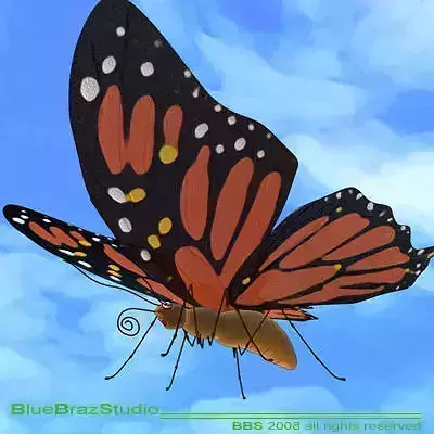 butterfly cartoon 3D model