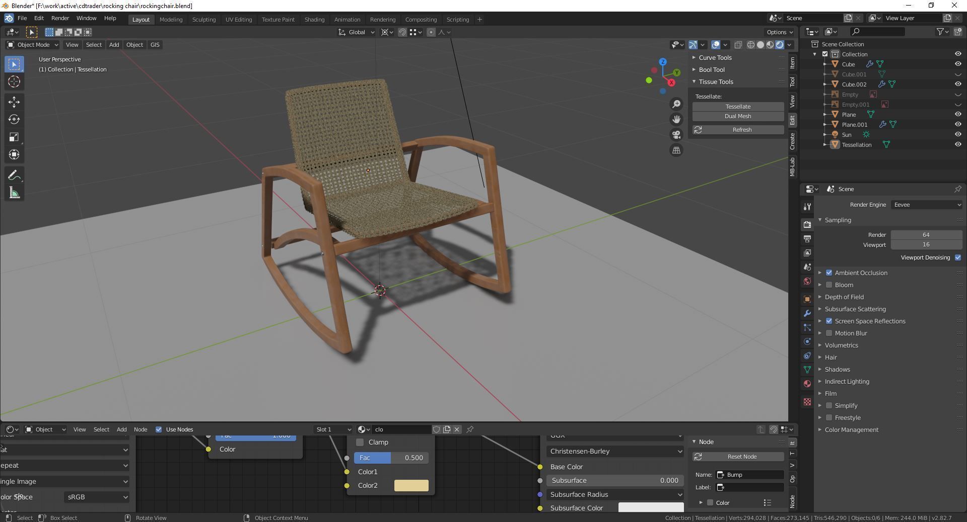 ChairS rocking chair 3D Model Collection_26