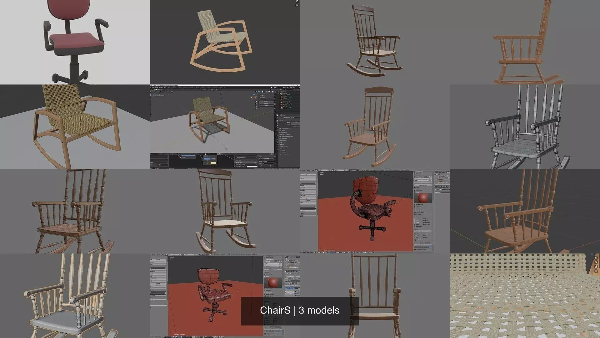ChairS rocking chair 3D Model Collection_0