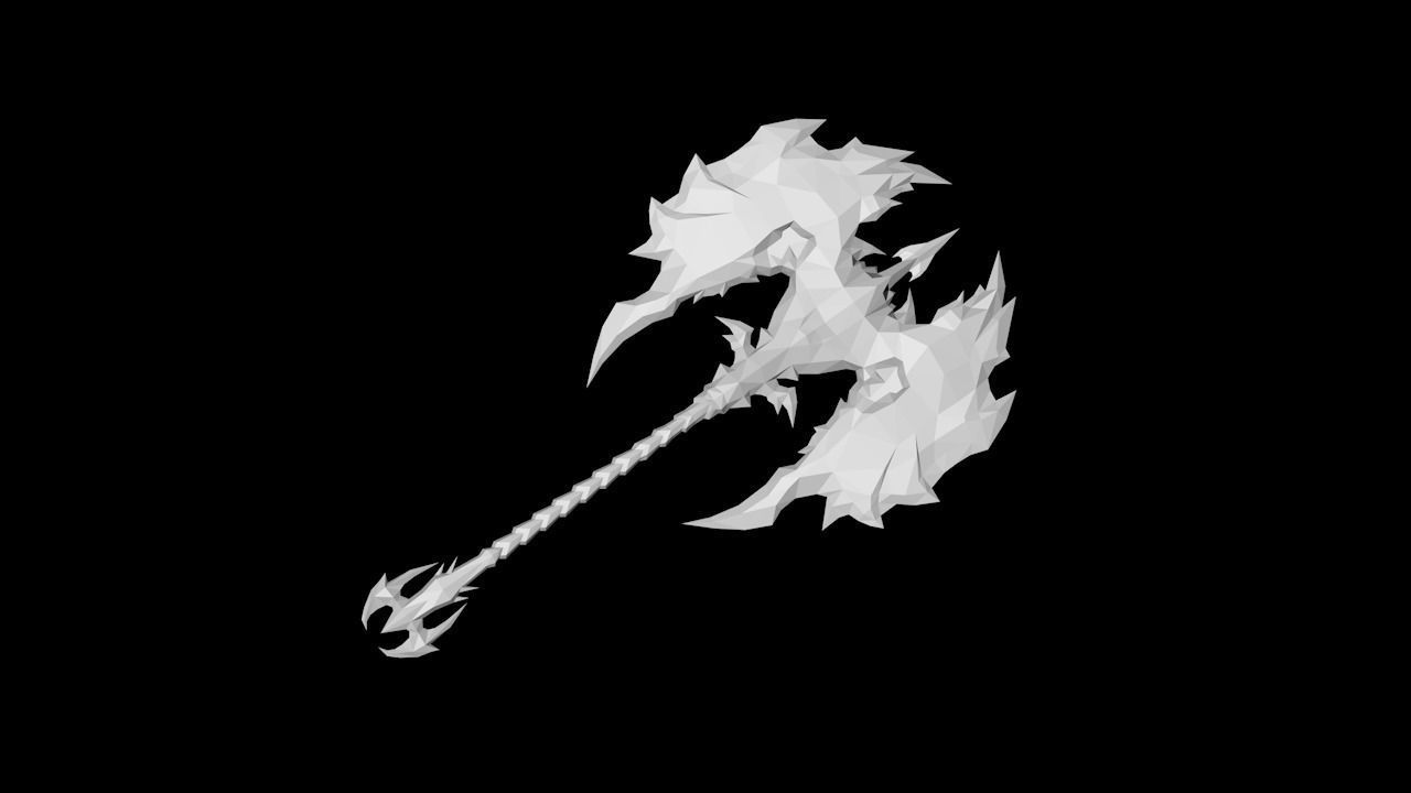 Infernal Axe Low-poly 3D model_3