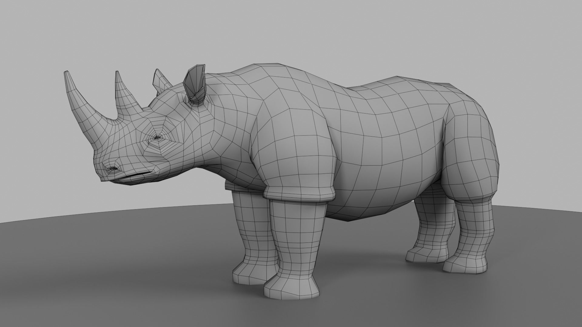 Rhinoceros Low-poly 3D model_11