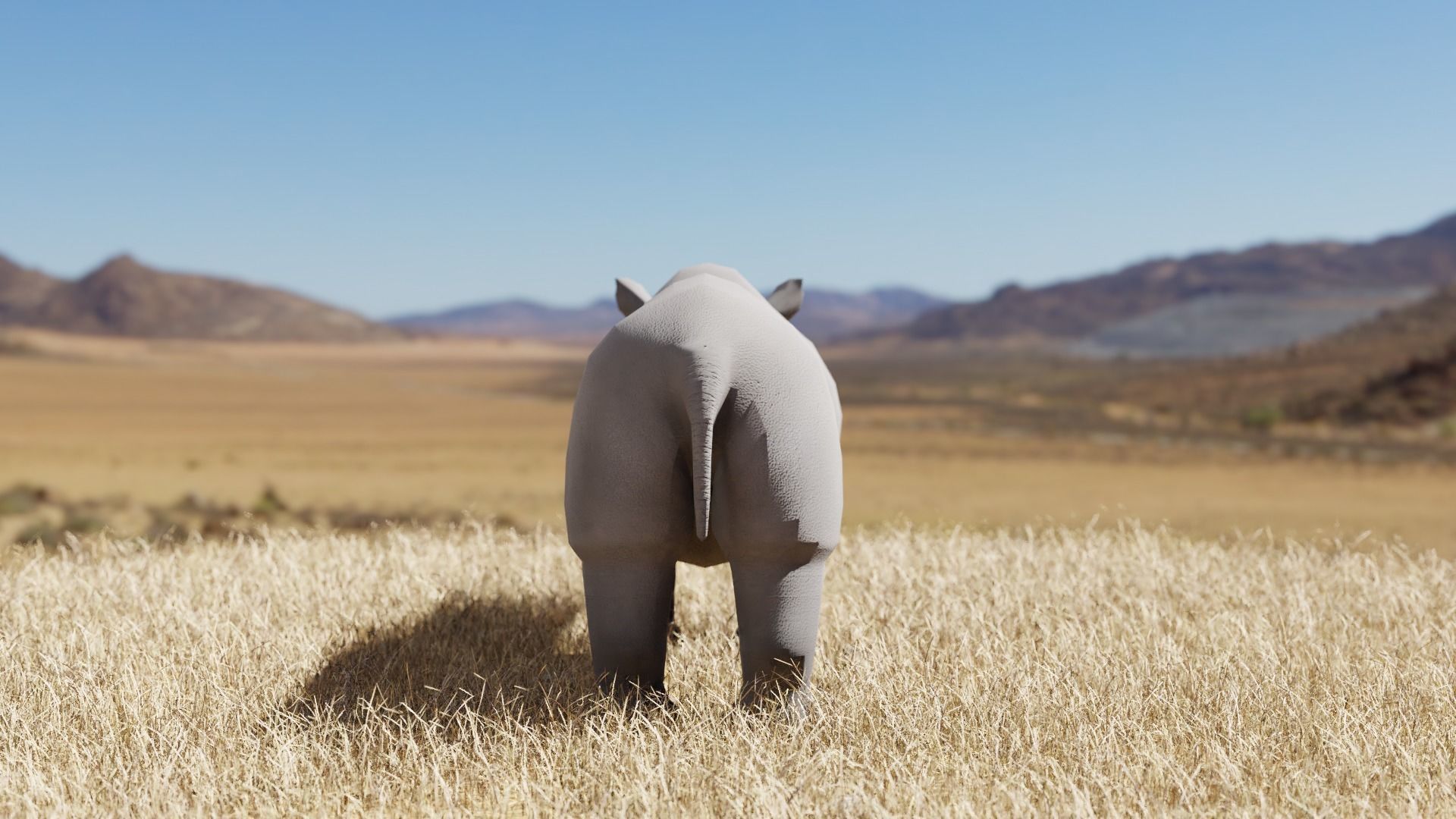 Rhinoceros Low-poly 3D model_5