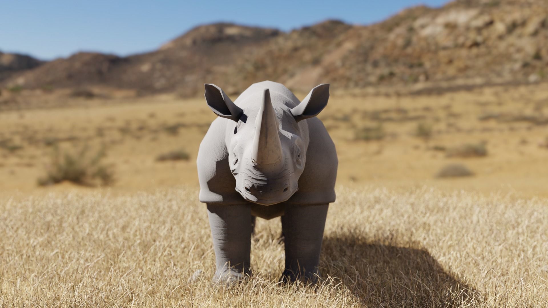 Rhinoceros Low-poly 3D model_3