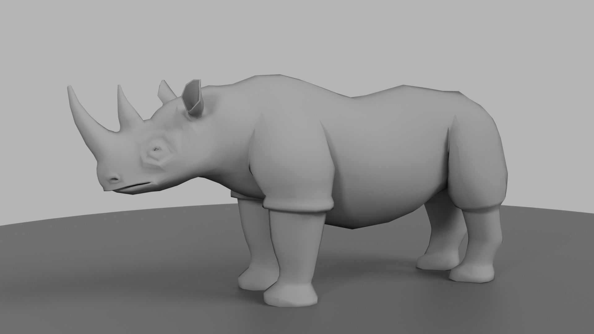 Rhinoceros Low-poly 3D model_6