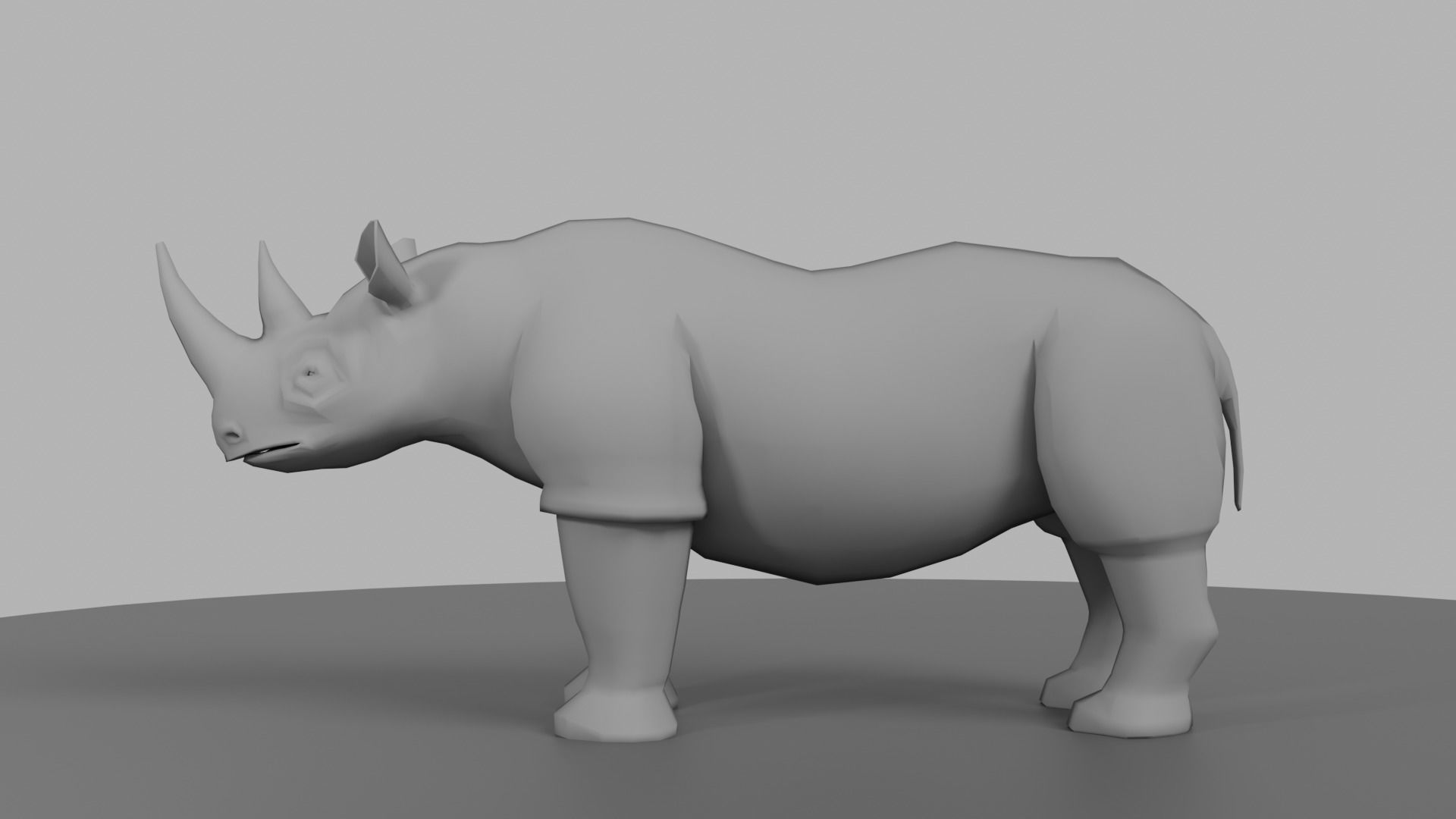 Rhinoceros Low-poly 3D model_9