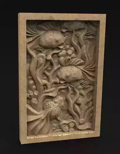 Decorative Panel Fish 3D Model 3D print model