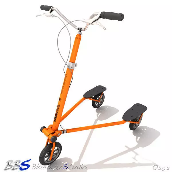 trikke orange scooter 3D model_0