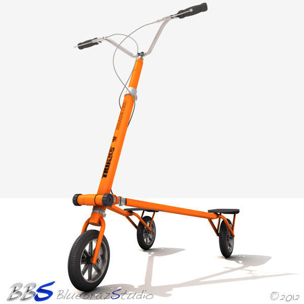 trikke orange scooter 3D model_1