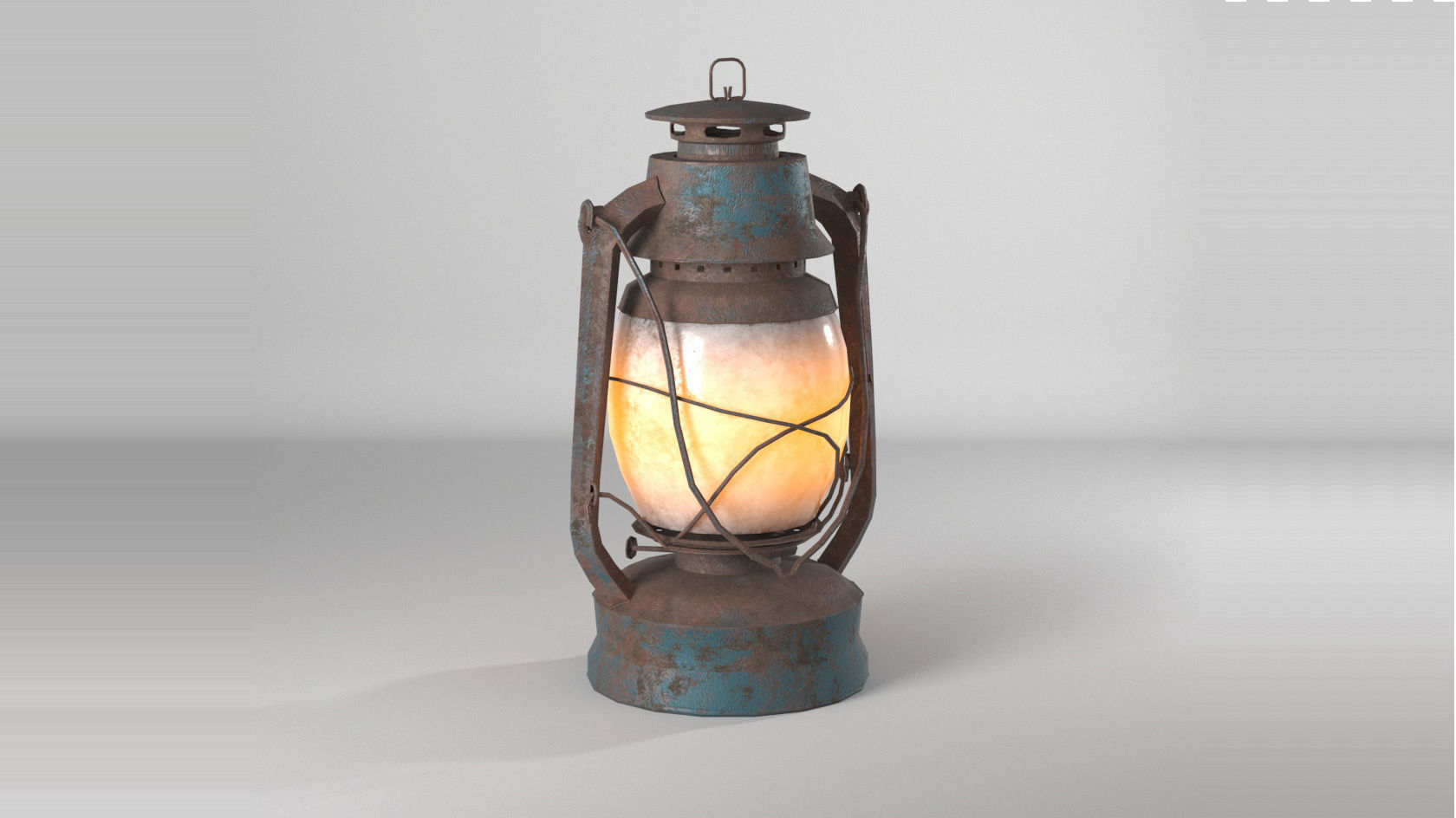 rusty lantern--personal use-- - PBR 3D model_1