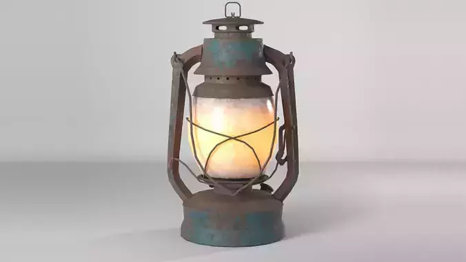 rusty lantern--personal use-- - PBR 3D model