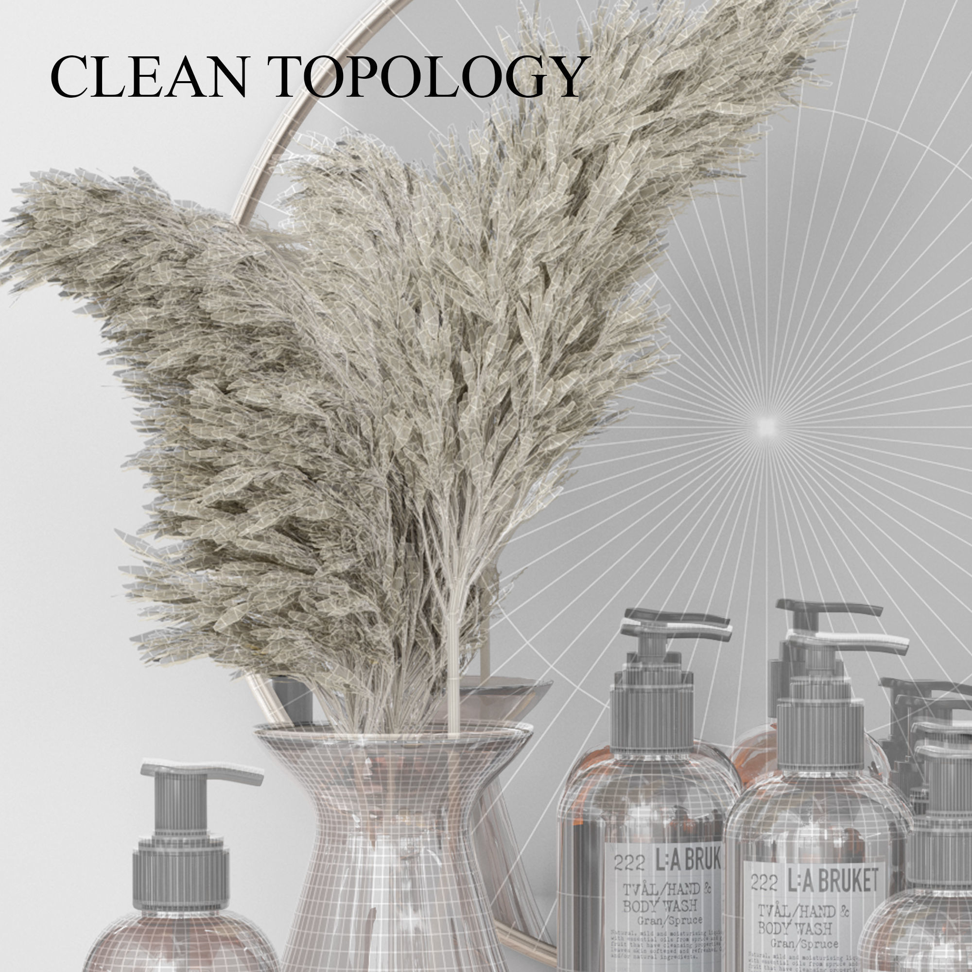 LA Bruket decor set for bathroom-04 3D model_6