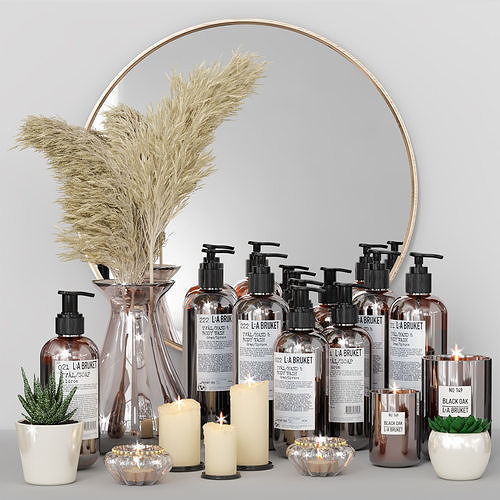 LA Bruket decor set for bathroom-04 3D model