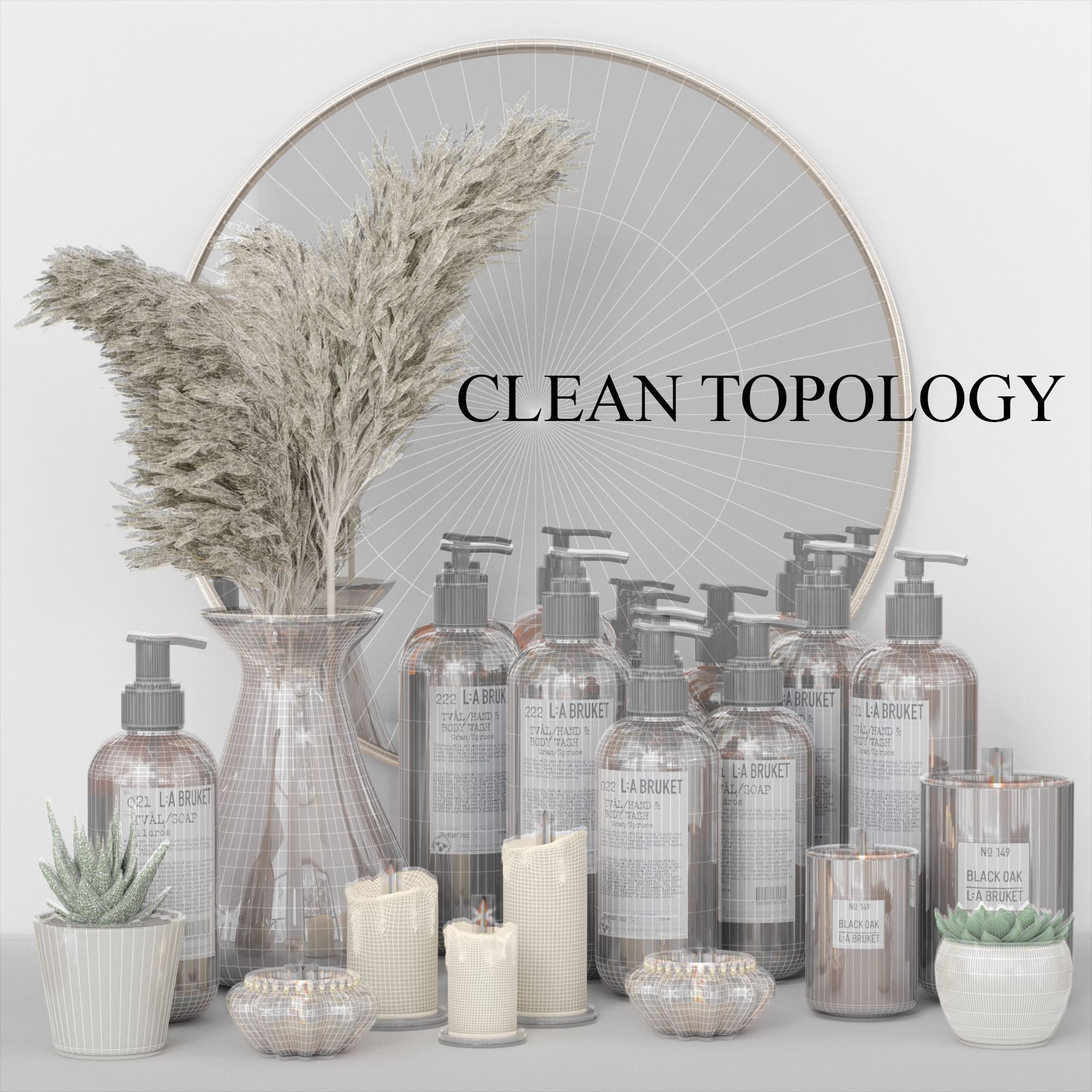 LA Bruket decor set for bathroom-04 3D model_4