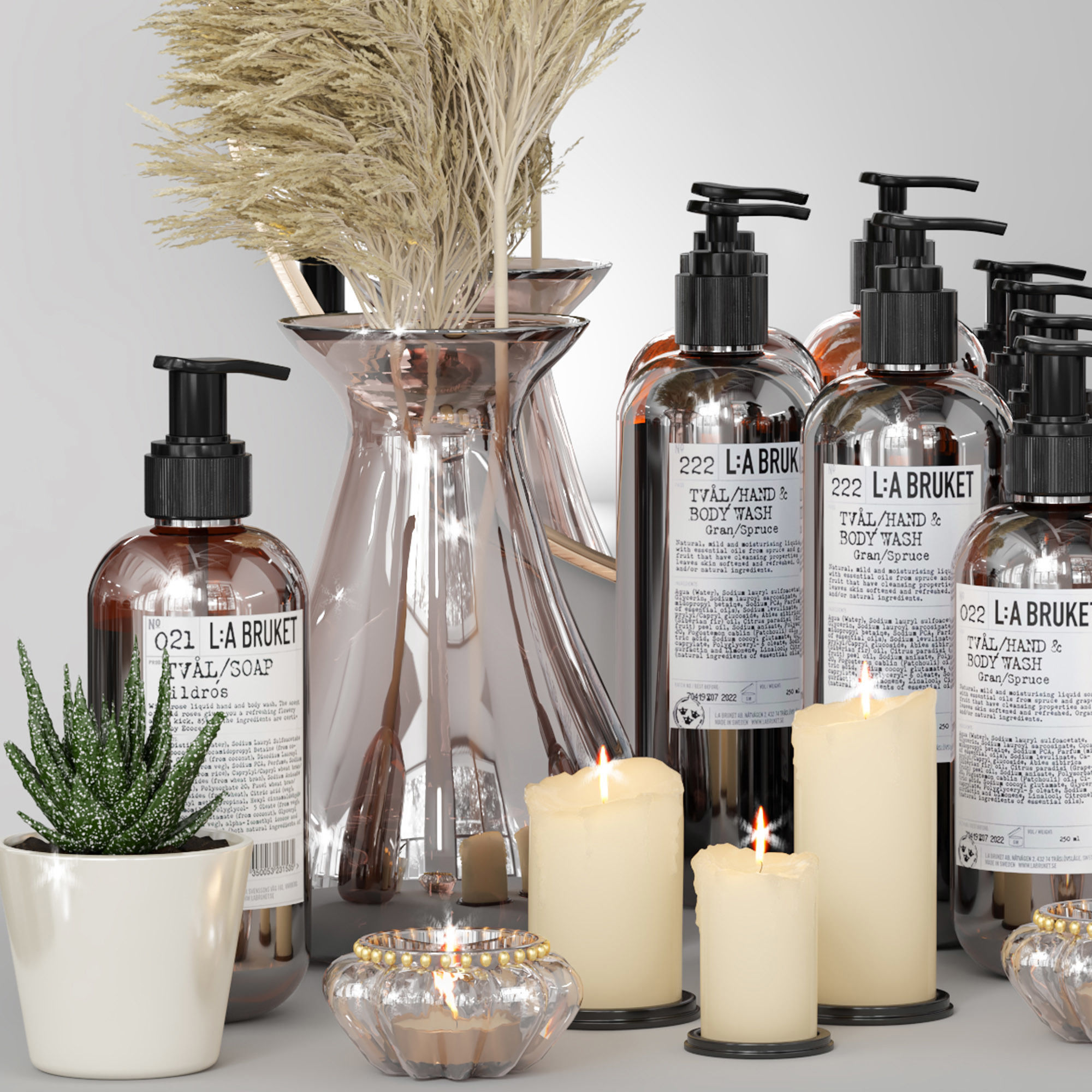 LA Bruket decor set for bathroom-04 3D model_2