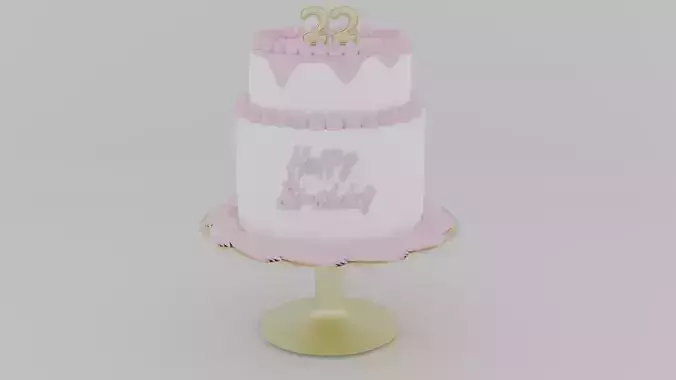 Cake model gold birthday