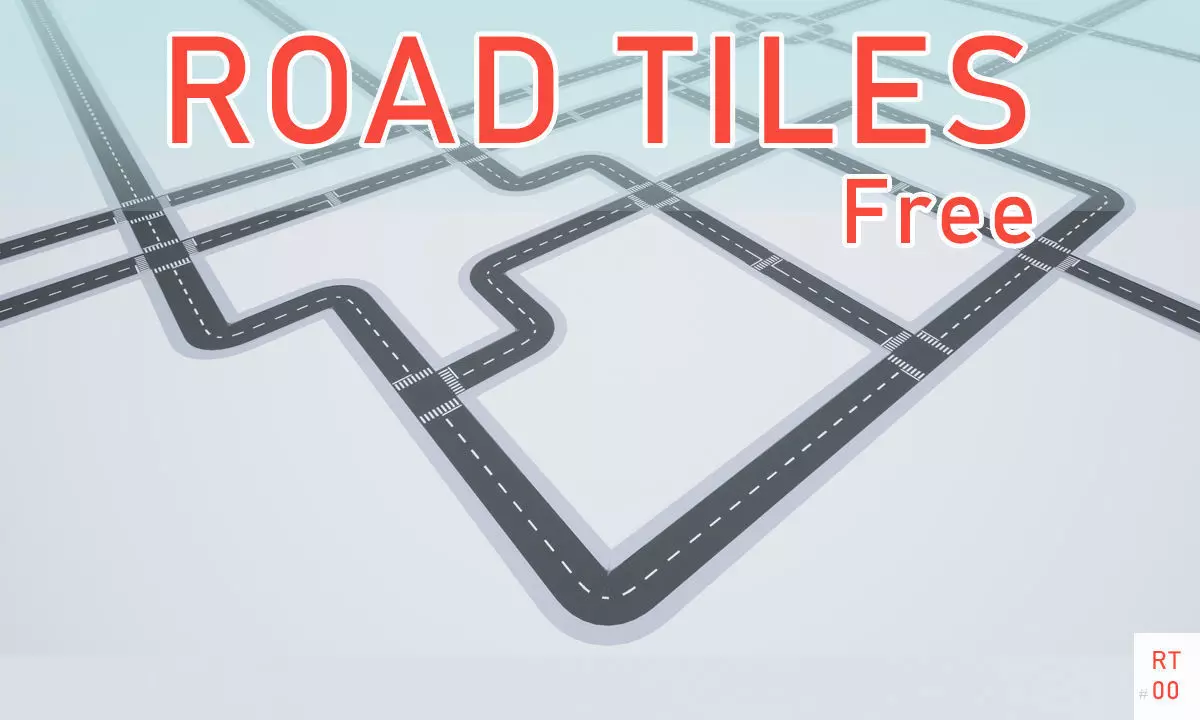 Free LowPoly Road Tiles Free low-poly 3D model