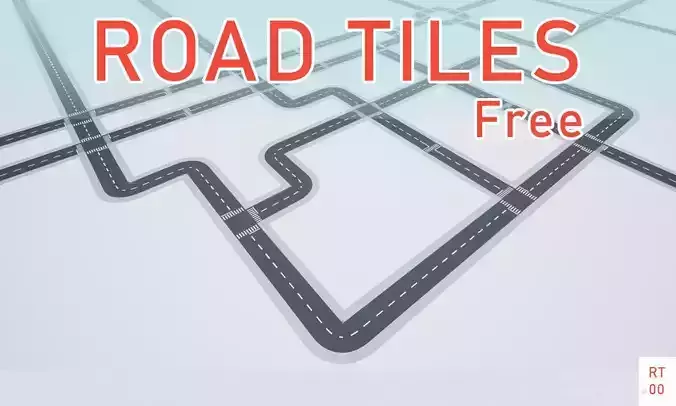 Free LowPoly Road Tiles