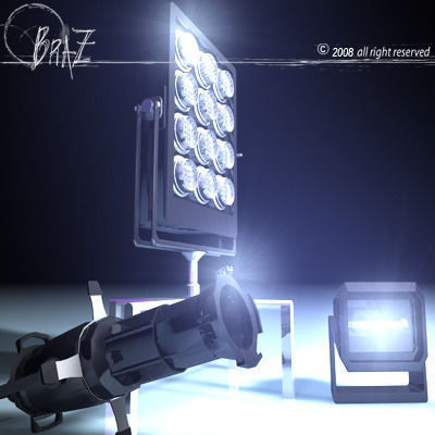 Stage light set 3D model