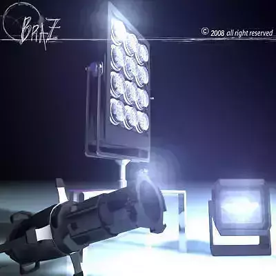 Stage light set 3D model