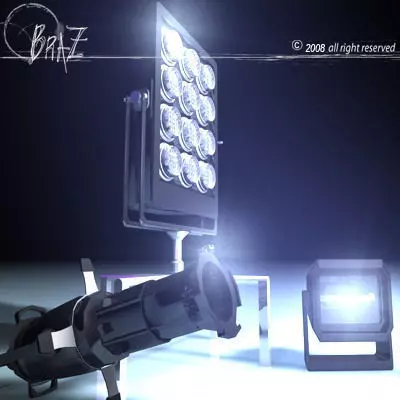 Stage light set 3D model