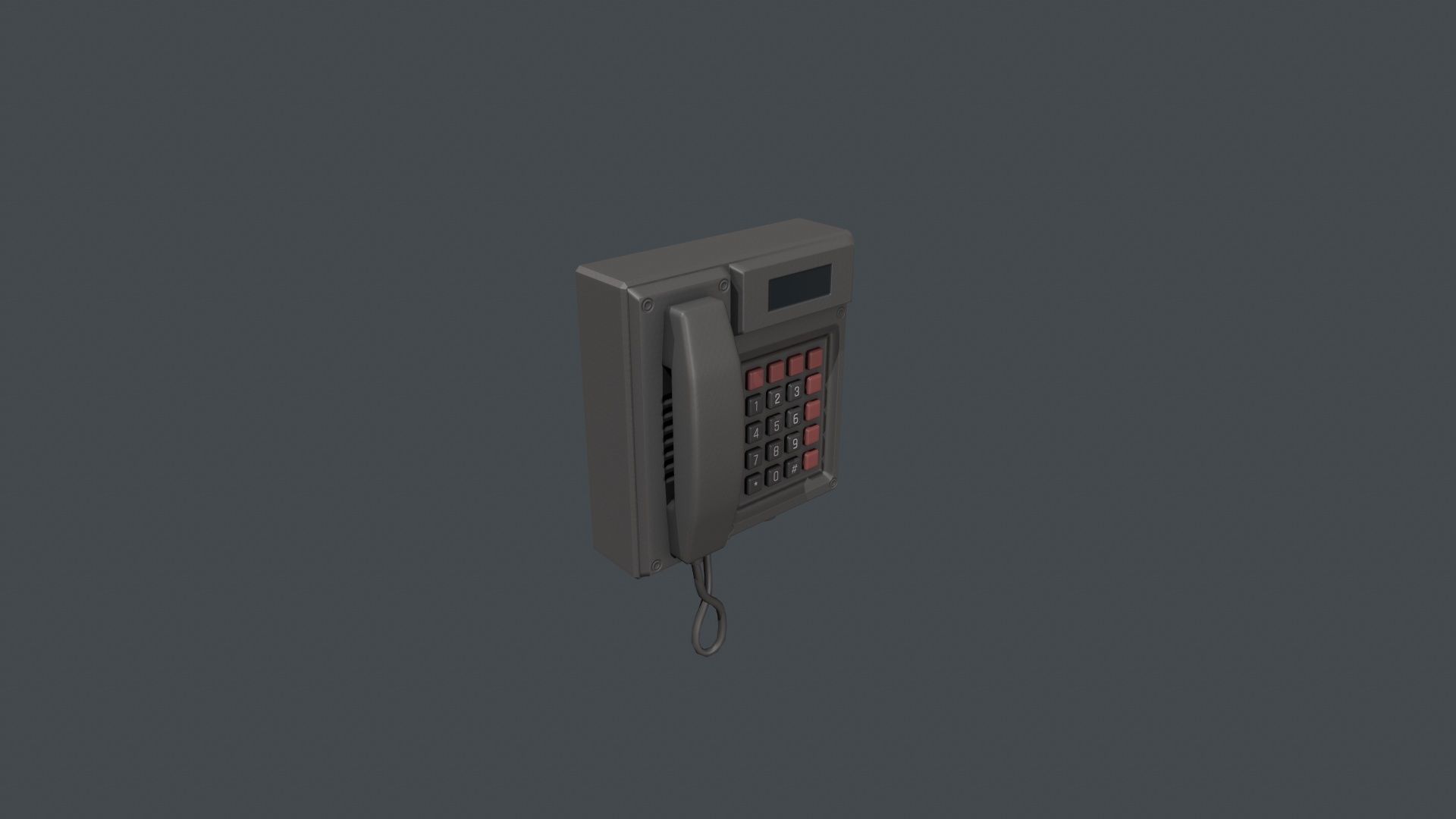 Wall Mounted Phone Low-poly 3D model_8