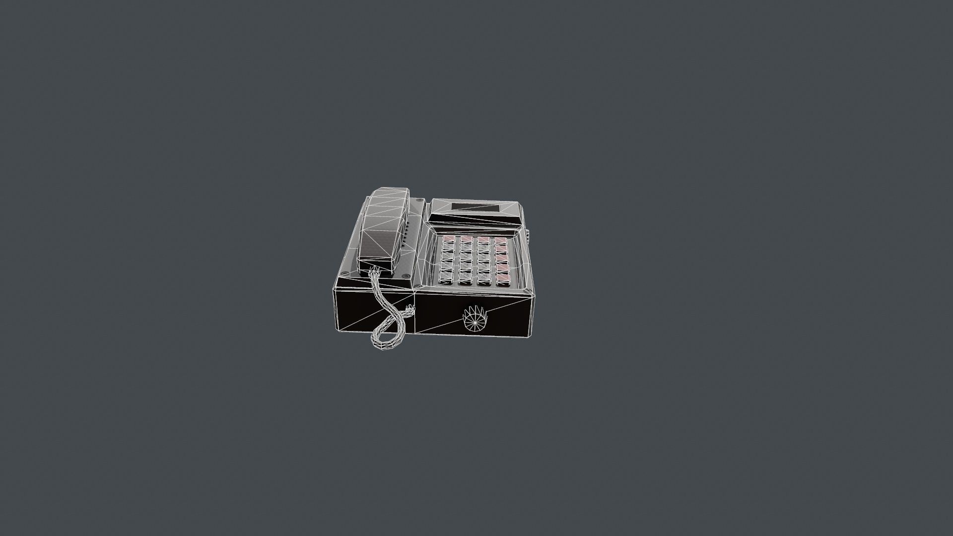 Wall Mounted Phone Low-poly 3D model_17