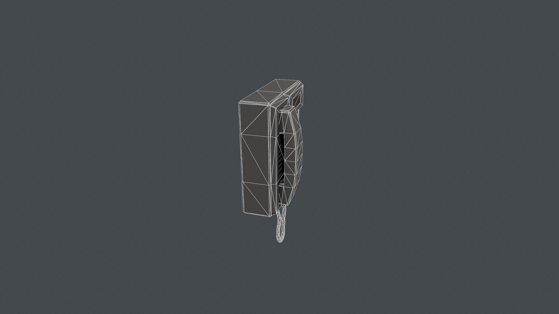 Wall Mounted Phone Low-poly 3D model_15