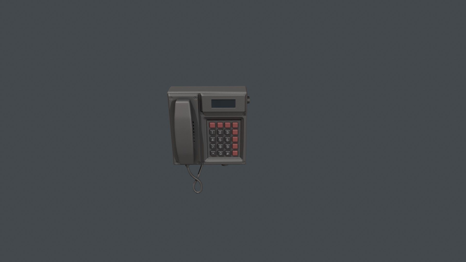Wall Mounted Phone Low-poly 3D model_2