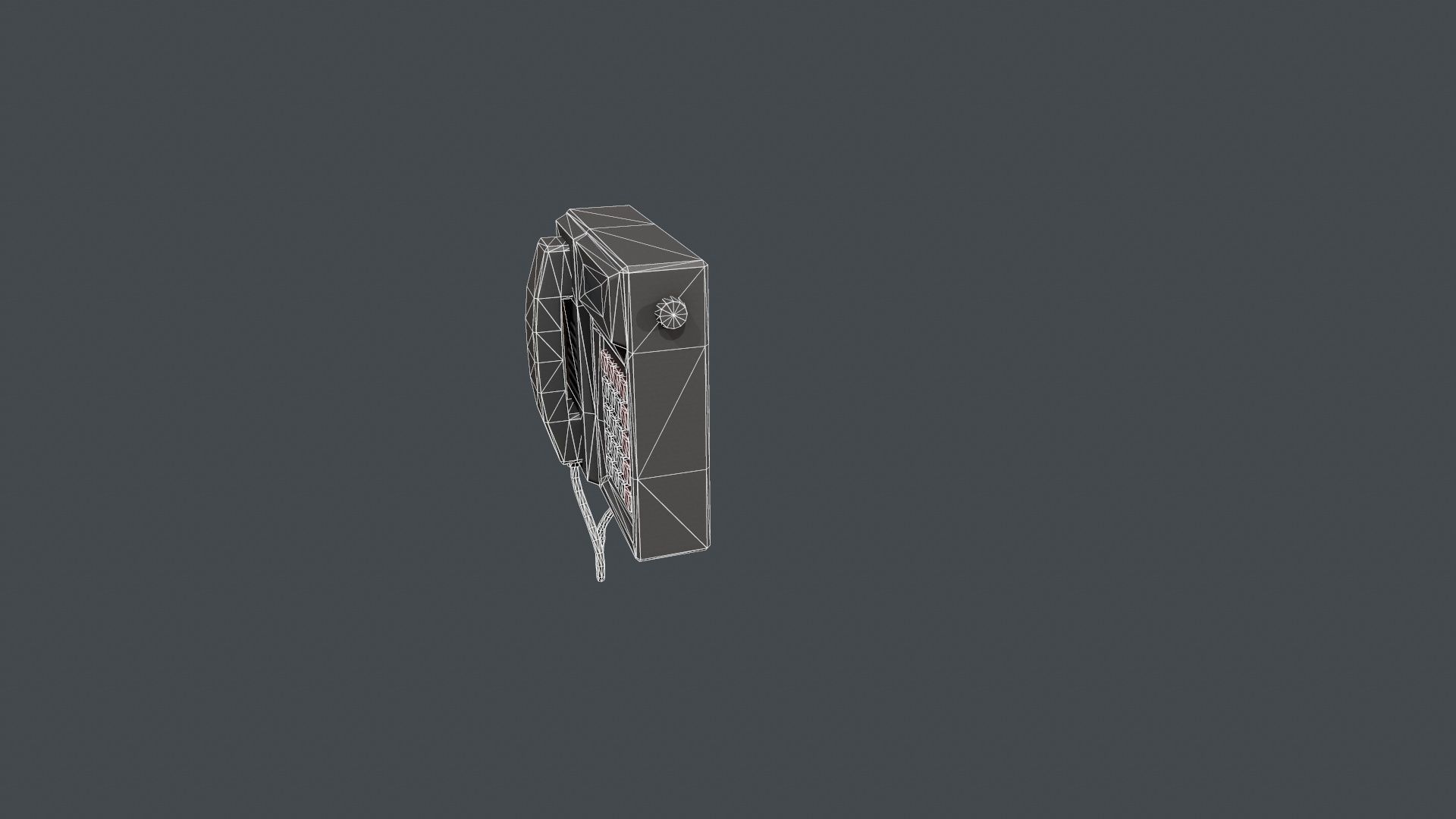 Wall Mounted Phone Low-poly 3D model_12