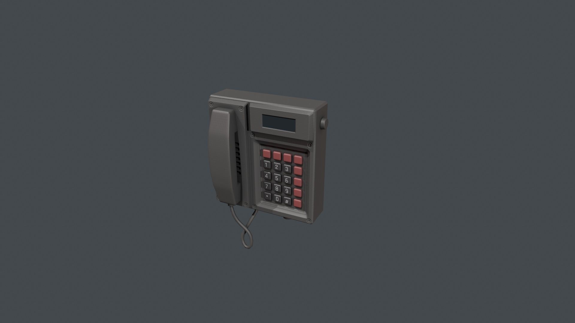 Wall Mounted Phone Low-poly 3D model_3