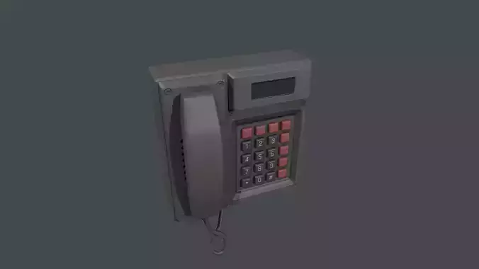 Wall Mounted Phone Low-poly 3D model