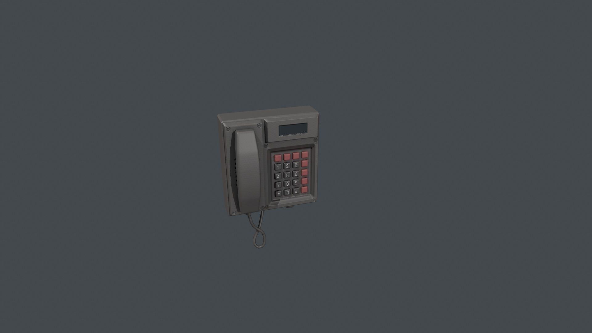 Wall Mounted Phone Low-poly 3D model_1