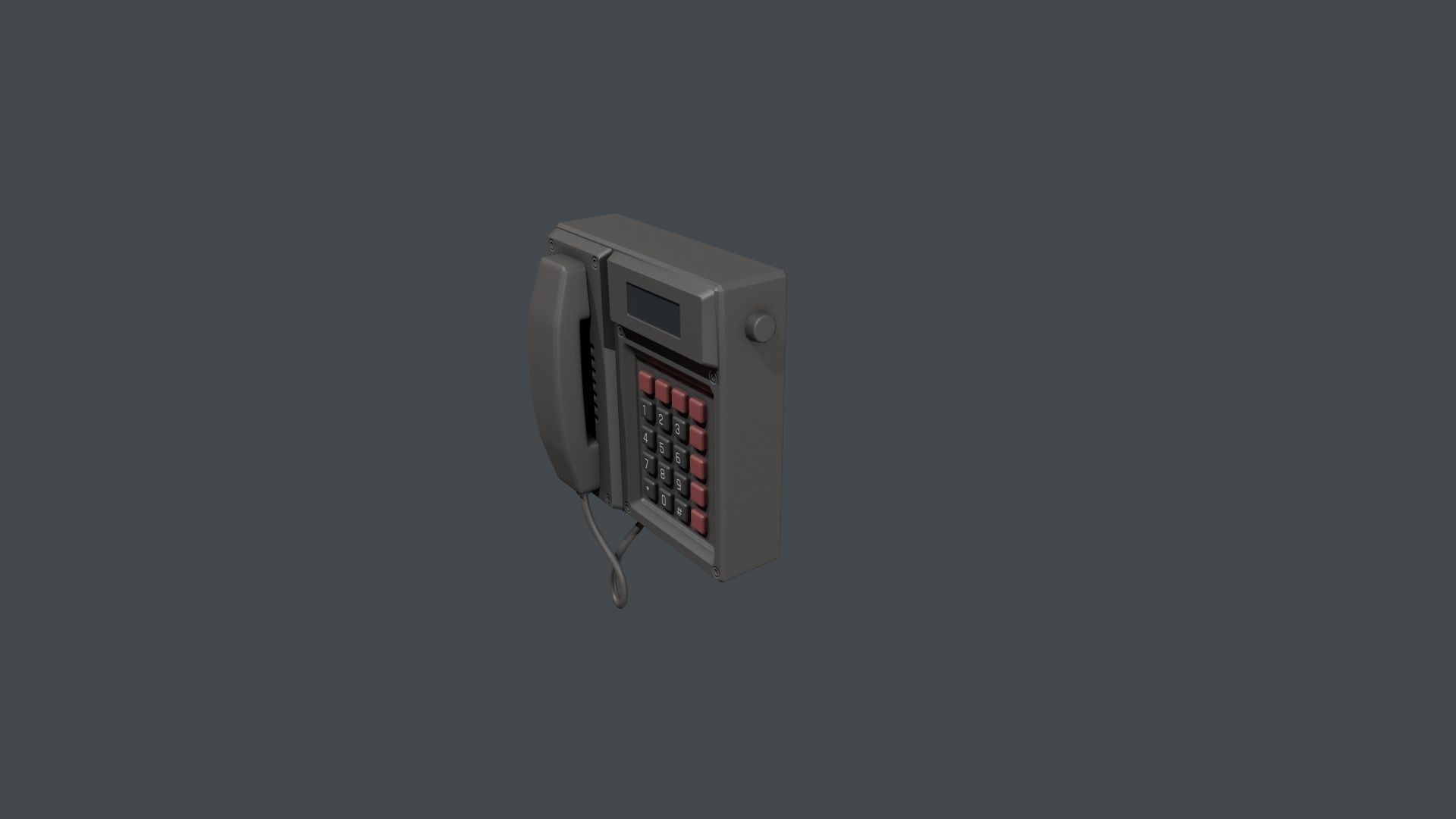 Wall Mounted Phone Low-poly 3D model_4