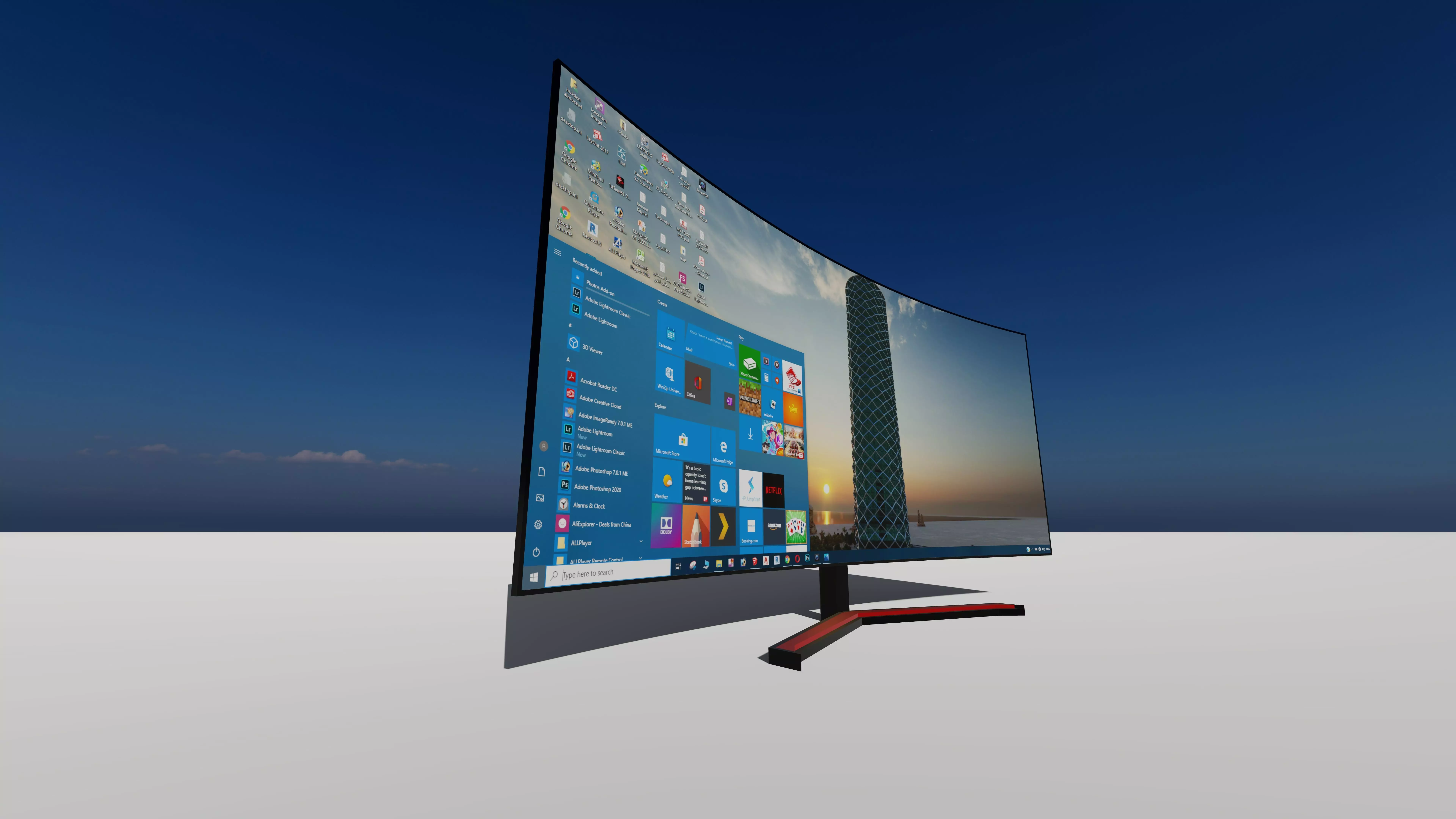 Gaming monitor  Low-poly 3D model_0