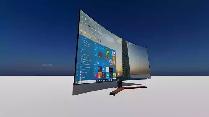 Gaming monitor  Low-poly 3D model