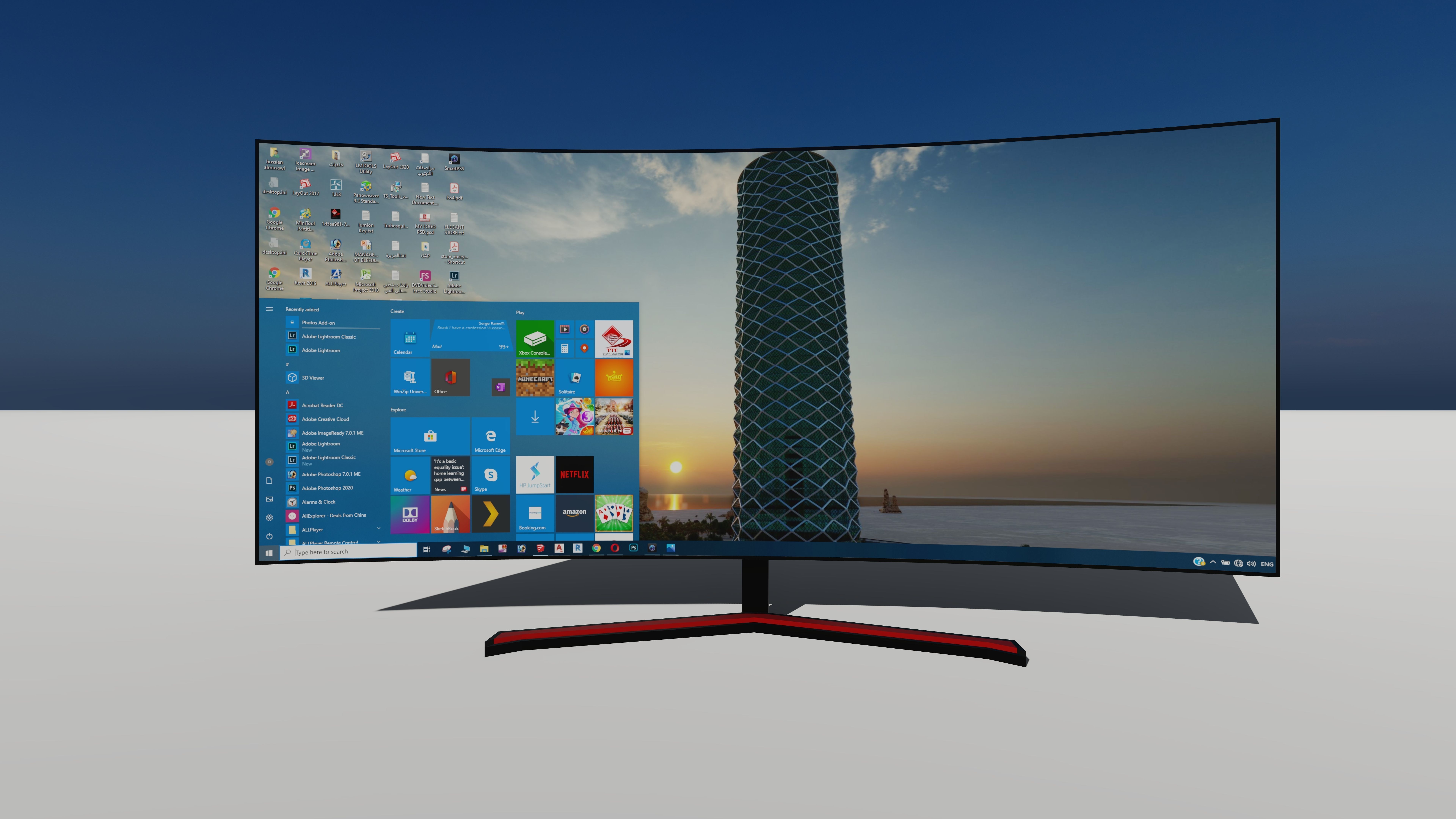 Gaming monitor  Low-poly 3D model_1
